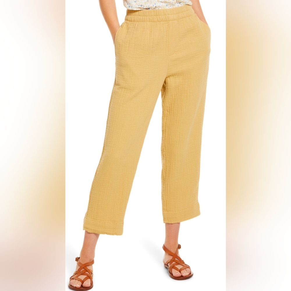 Madewell Lightspun Huston pull-on tapered pants in Desert Dune